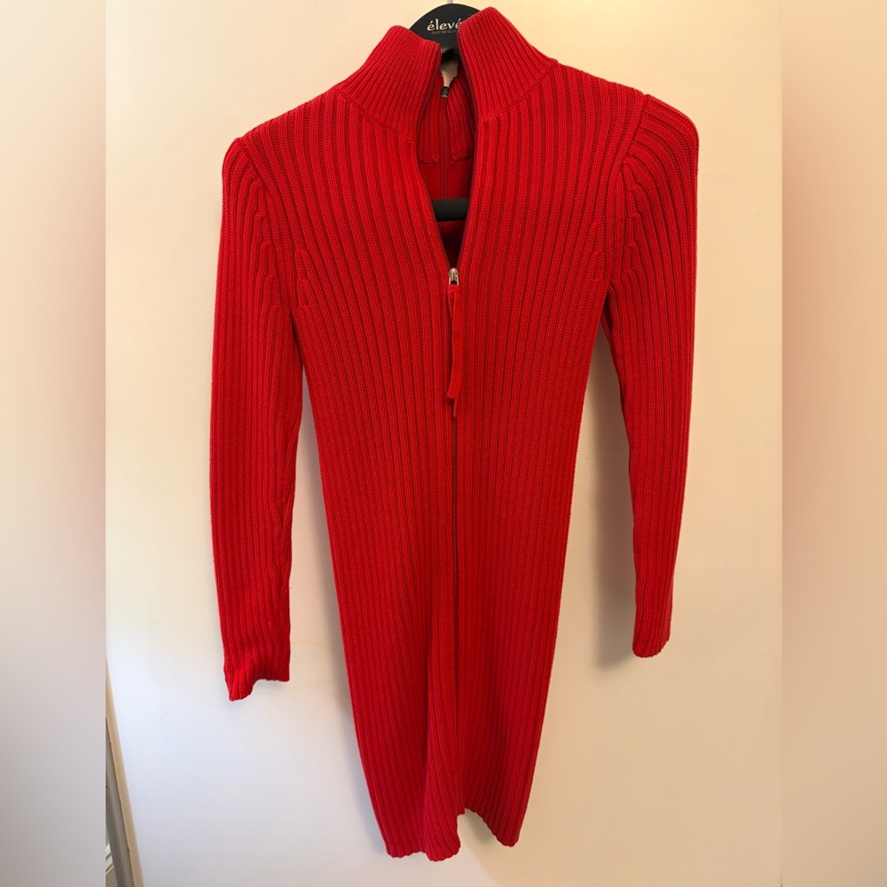Moda International Red Long Sleeve Sweater Dress